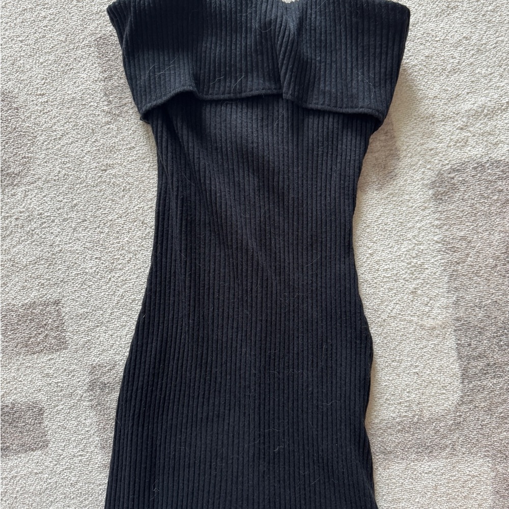Black strapless jumpsuit